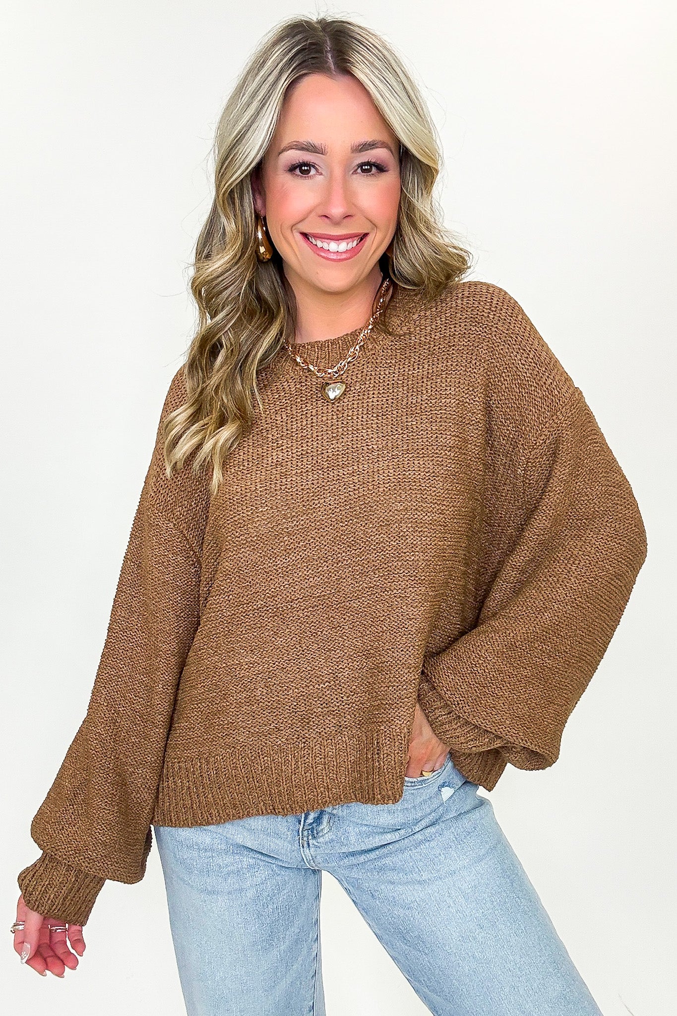 Softscape Oversized Balloon Sleeve Sweater - BACK IN STOCK - Madison and Mallory