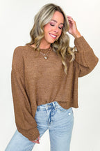Deep Camel / SM Softscape Oversized Balloon Sleeve Sweater - Madison and Mallory