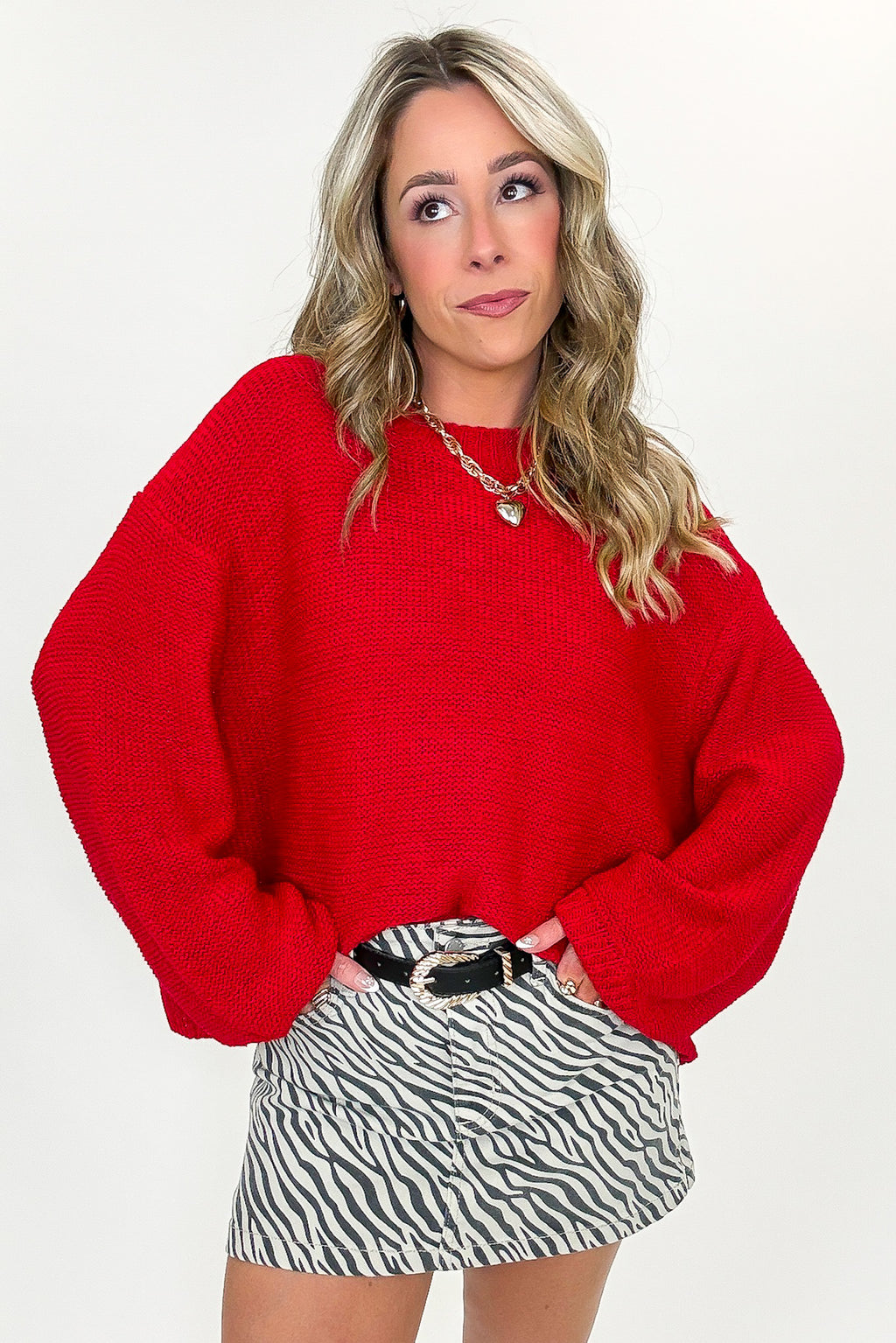Softscape Oversized Balloon Sleeve Sweater - Madison and Mallory