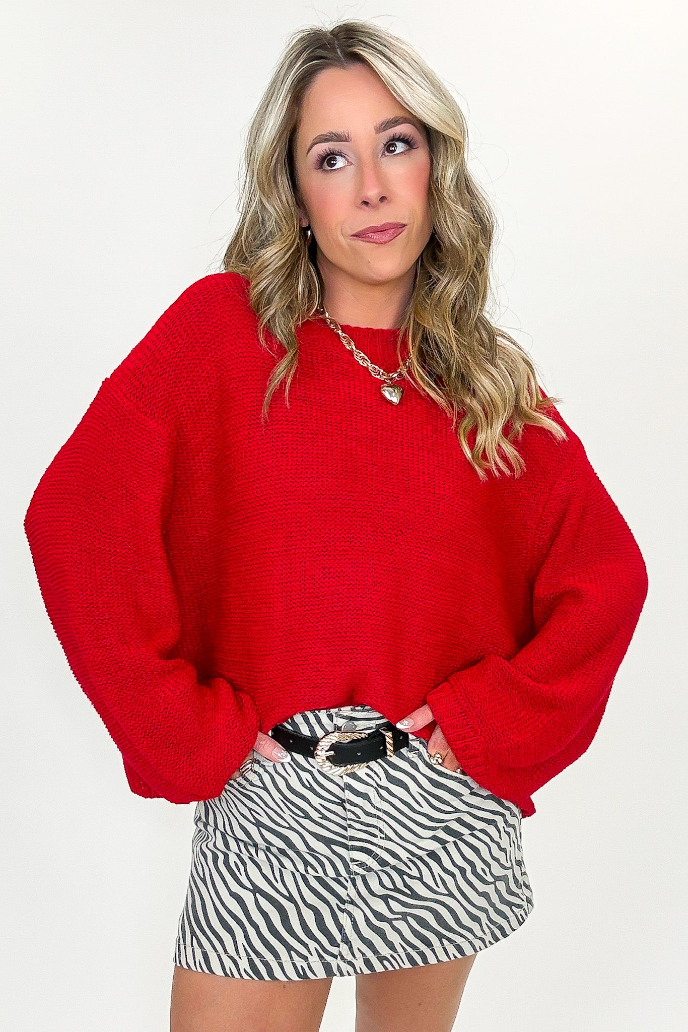 Softscape Oversized Balloon Sleeve Sweater - Madison and Mallory
