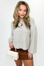Softscape Oversized Balloon Sleeve Sweater - Madison and Mallory