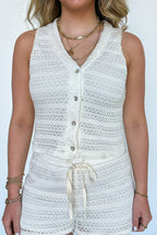 Solana Crochet Detail Elastic Top and Shorts Set - FINAL SALE - Madison and Mallory