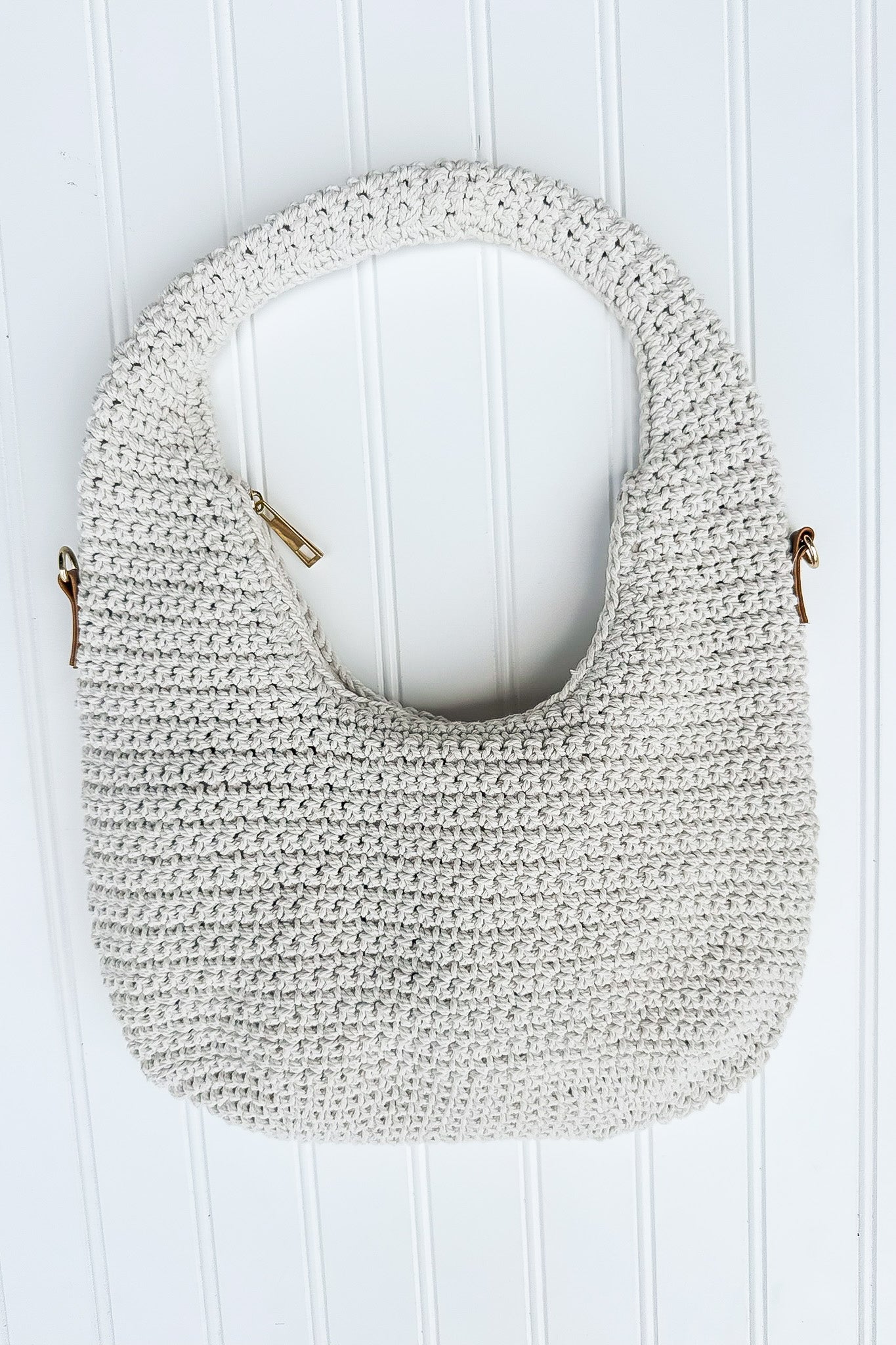 Ivory Solanah Braided Hobo Crossbody Handbag - Madison and Mallory