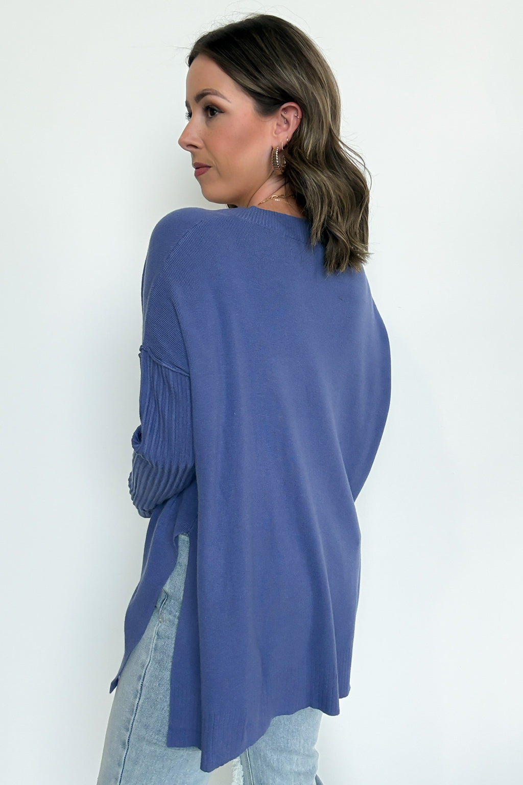 Sophie V-Neck Ribbed Hem Sweater - FINAL SALE - Madison and Mallory
