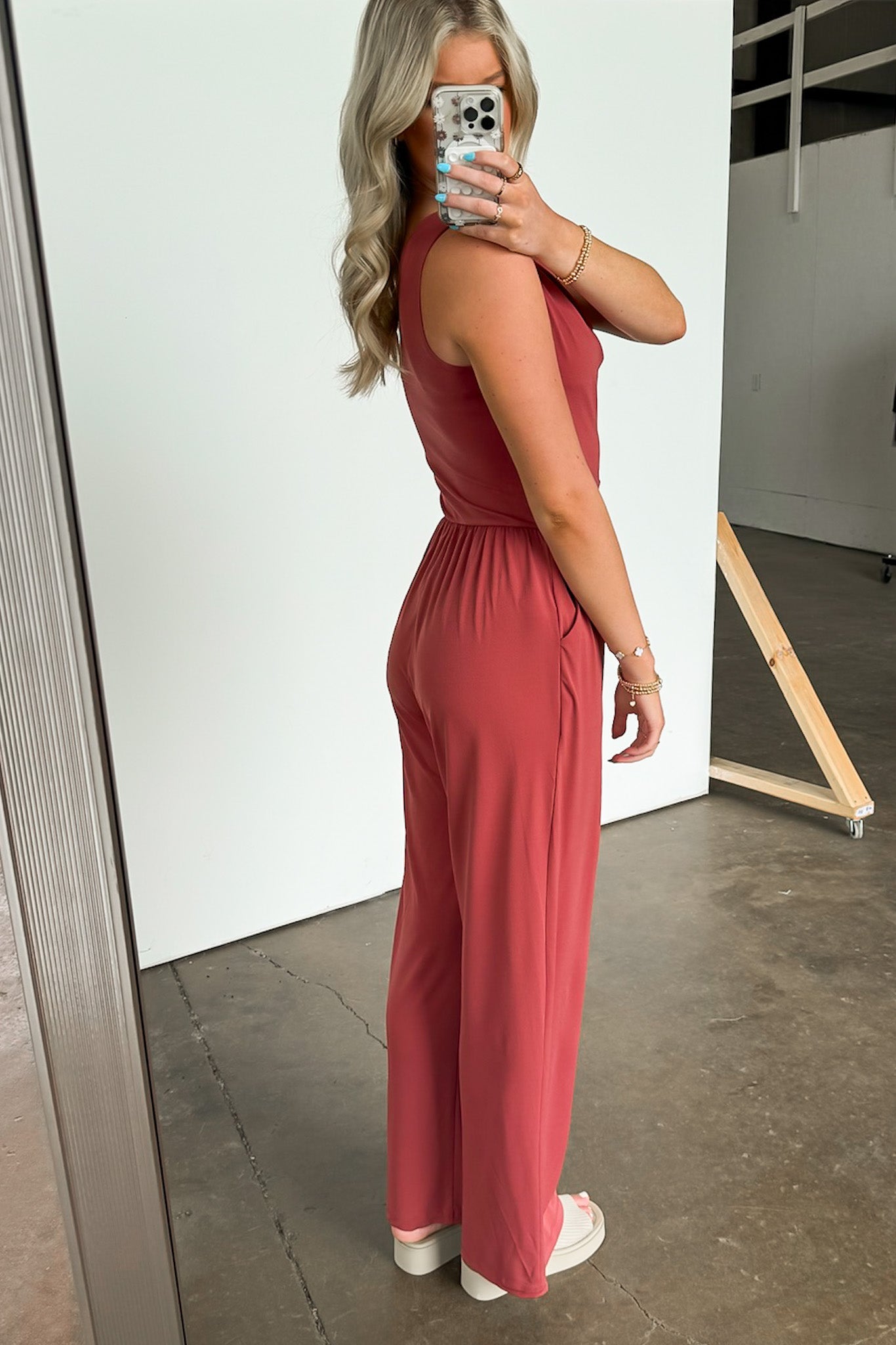  Sophisticated Lines Cowl Neck Wide Leg Jumpsuit - Madison and Mallory