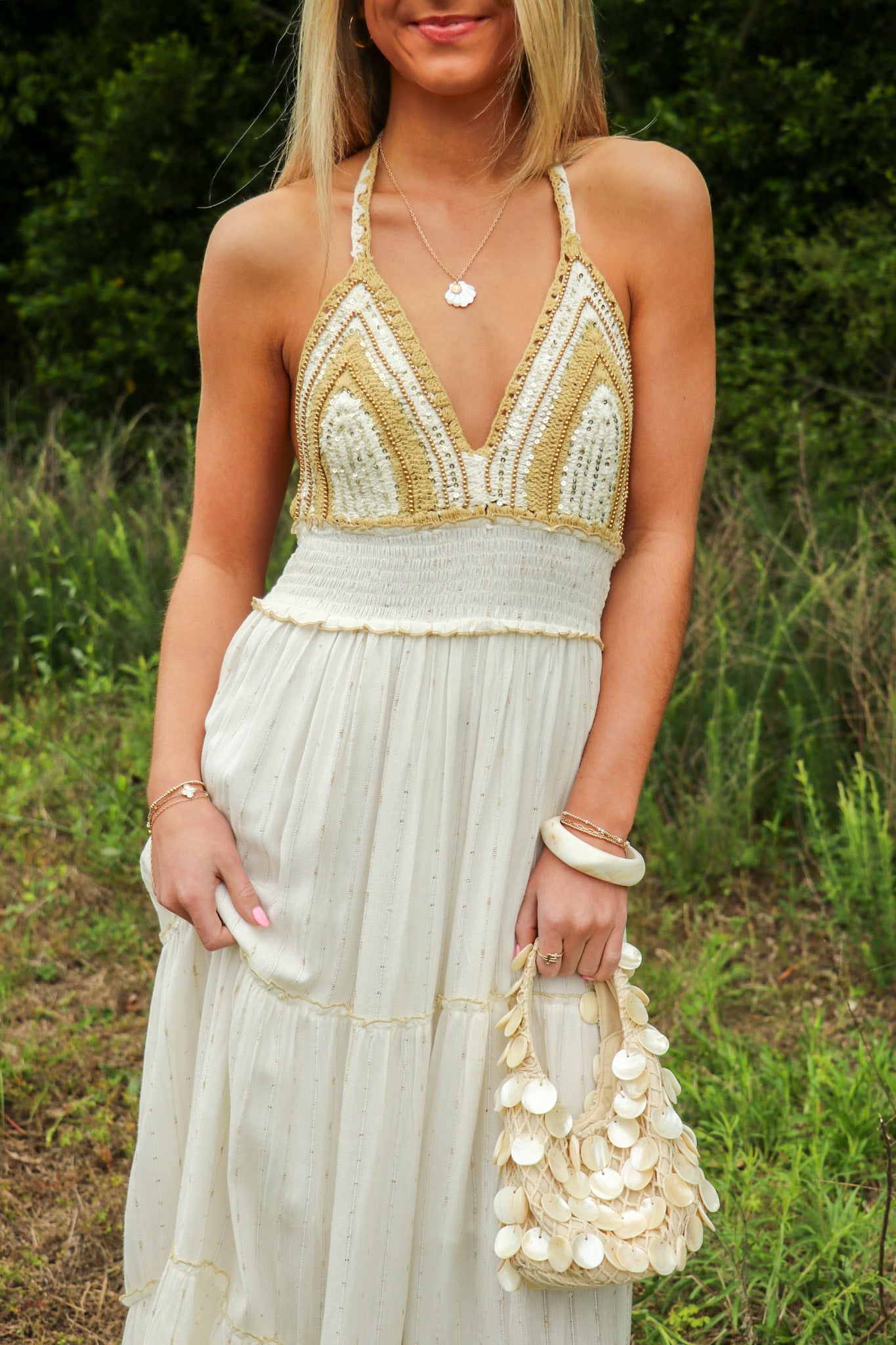 Sorella Beaded Crochet Maxi Dress Sorella Beaded Crochet Maxi Dress
