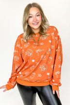 Spice Delight Pumpkin Print Pullover - FINAL SALE - Madison and Mallory