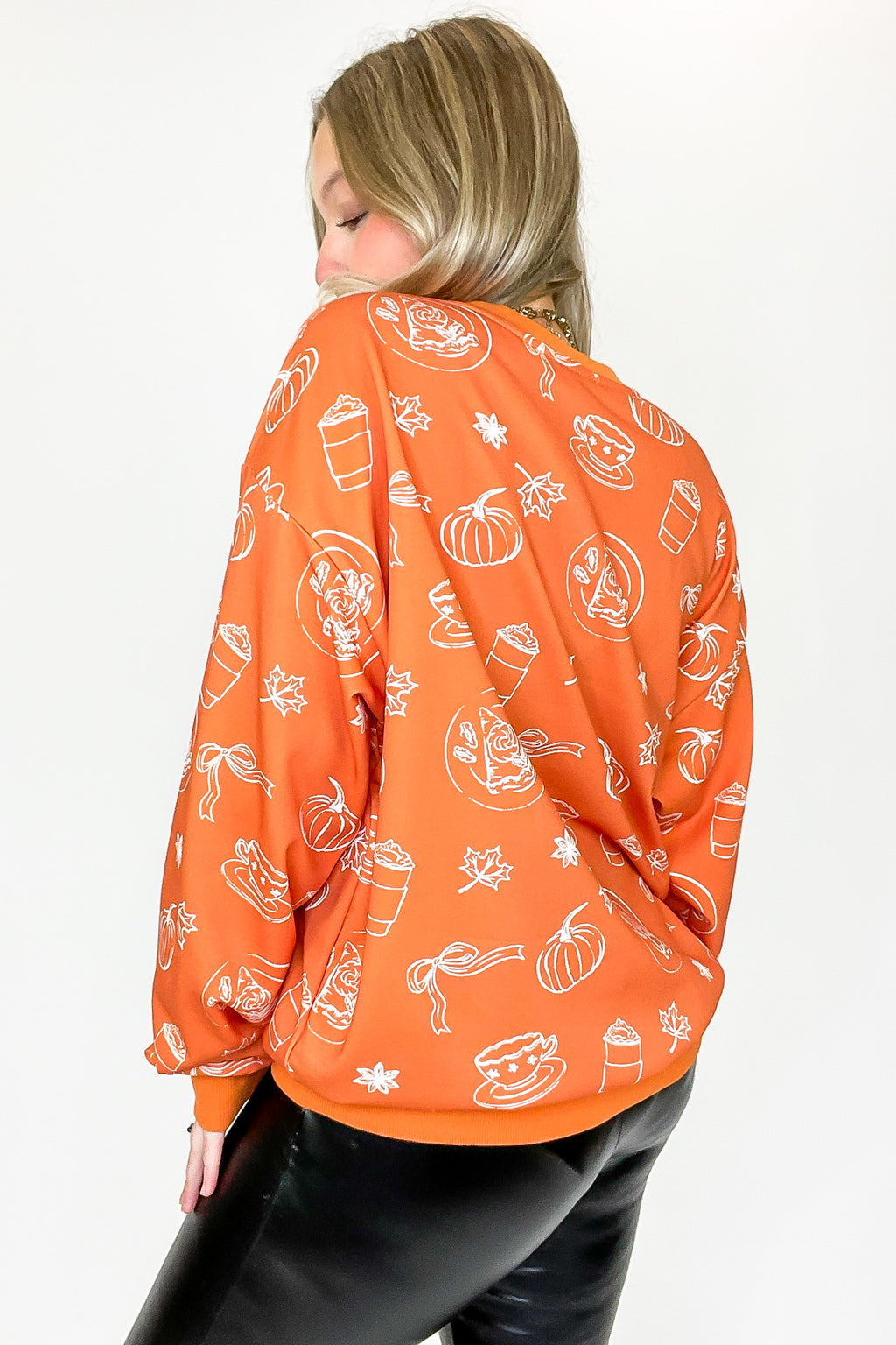 Spice Delight Pumpkin Print Pullover - FINAL SALE - Madison and Mallory