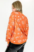 Spice Delight Pumpkin Print Pullover - FINAL SALE - Madison and Mallory