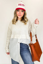 Split Seconds Knit and Button Down Top - FINAL SALE - Madison and Mallory