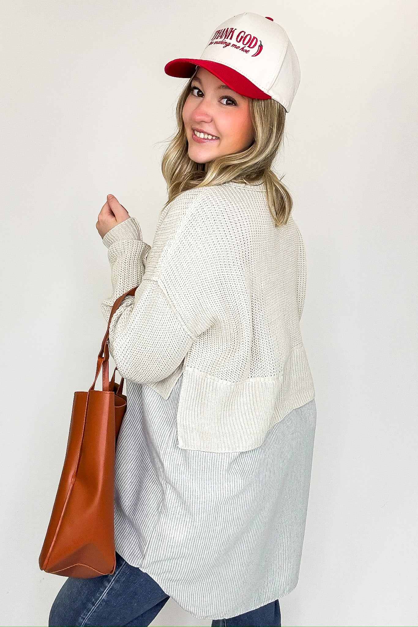 Split Seconds Knit and Button Down Top - FINAL SALE - Madison and Mallory