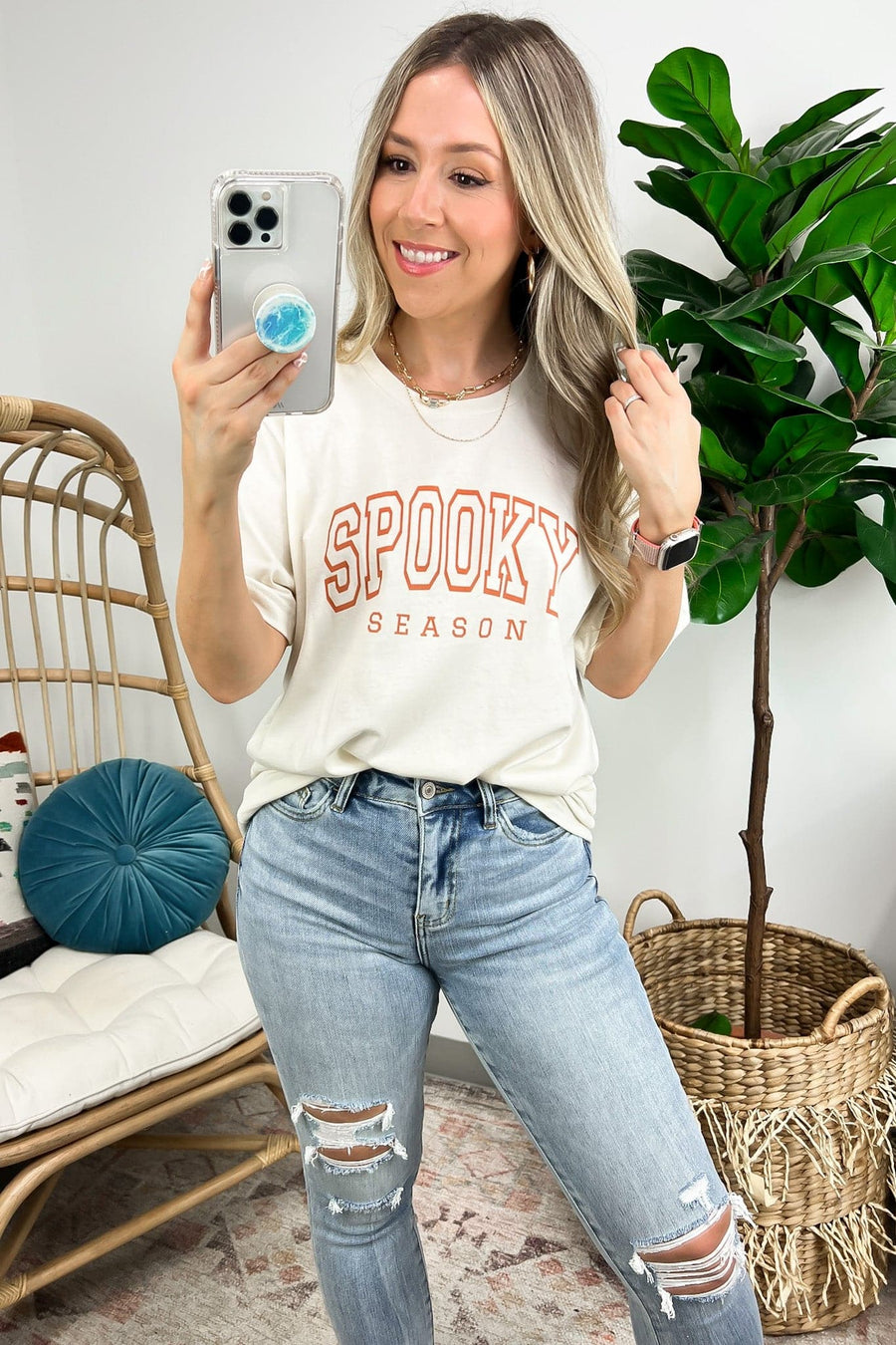 Cream / SM Spooky Season Oversized Graphic Tee - FINAL SALE - Madison and Mallory