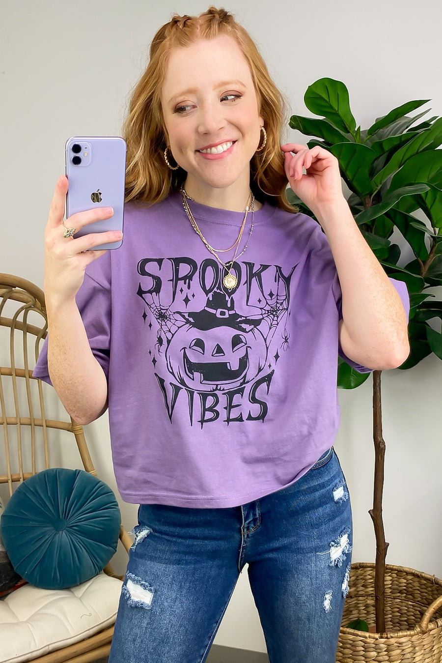  Spooky Vibes Relaxed Graphic Tee - FINAL SALE - Madison and Mallory