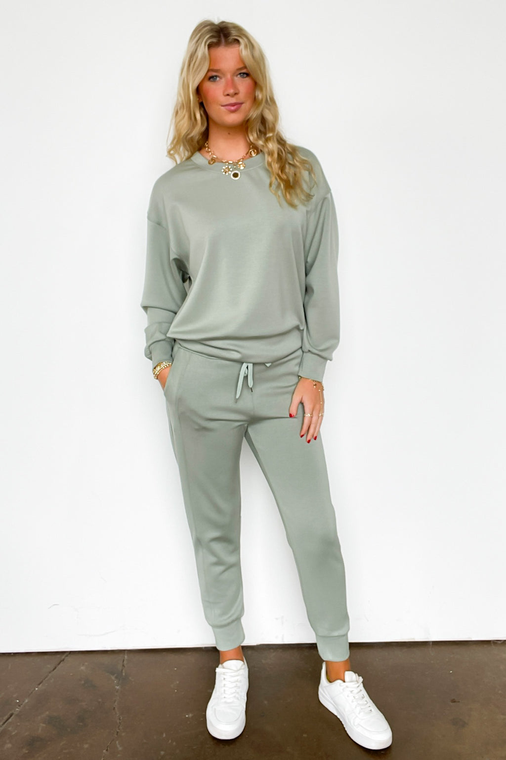 Sporty Chic Knit Crewneck Sweatshirt - FINAL SALE - Madison and Mallory