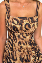 Statement Safari Organza Square Neck Dress - Madison and Mallory