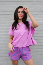 Stay-In Ruffle Striped Shorts - Madison and Mallory