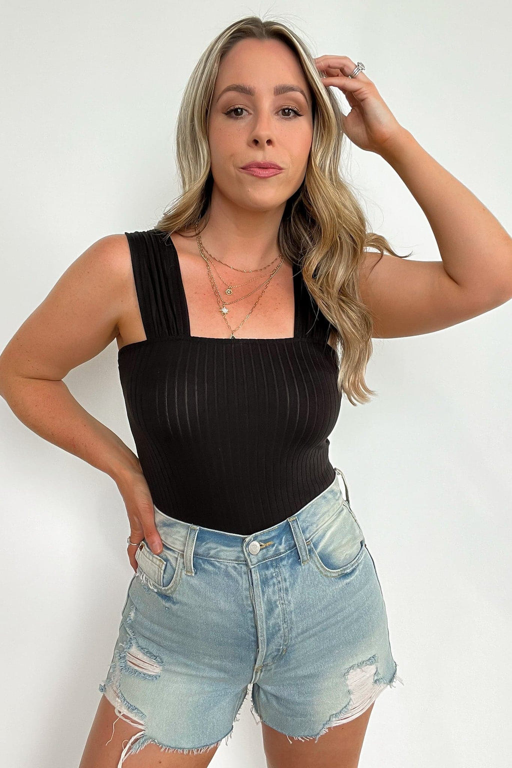  Stellar Weekend Ribbed Bodysuit - FINAL SALE - Madison and Mallory