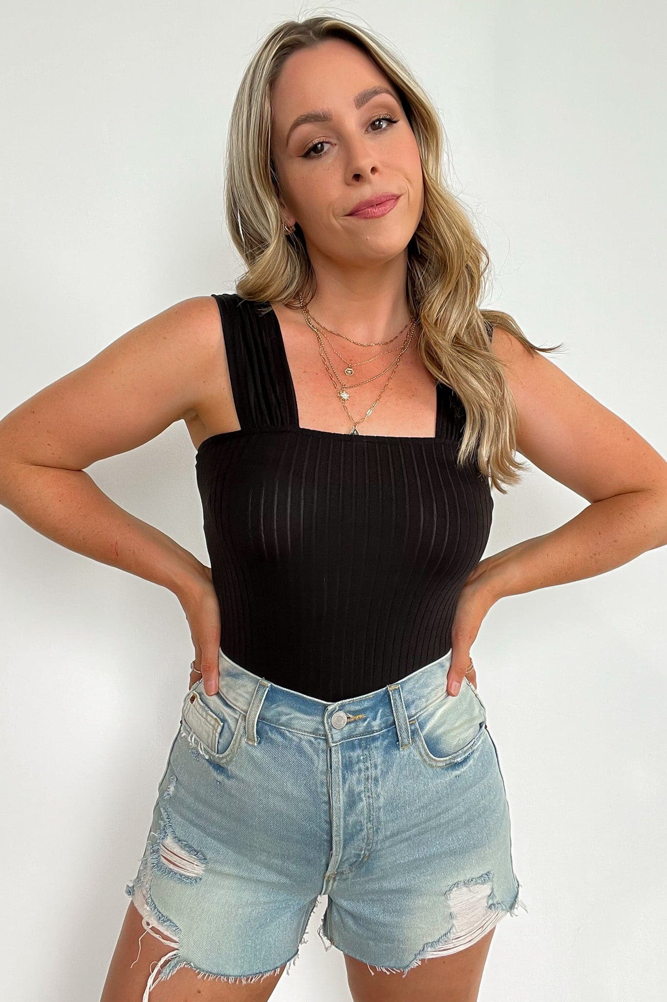  Stellar Weekend Ribbed Bodysuit - FINAL SALE - Madison and Mallory