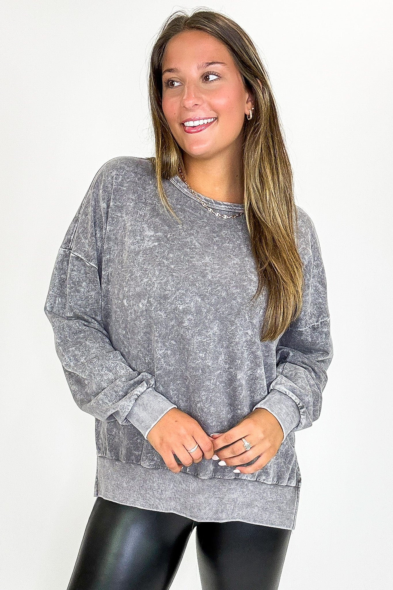 Stonefade Mineral Wash Pullover - FINAL SALE - Madison and Mallory