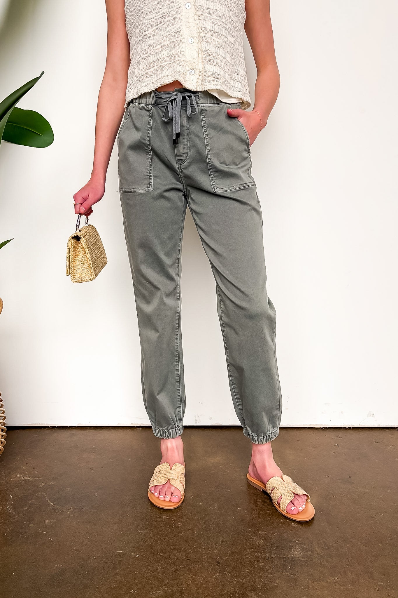 Ash Gray / S Streetline High Rise Jogger Crop Jeans - Madison and Mallory