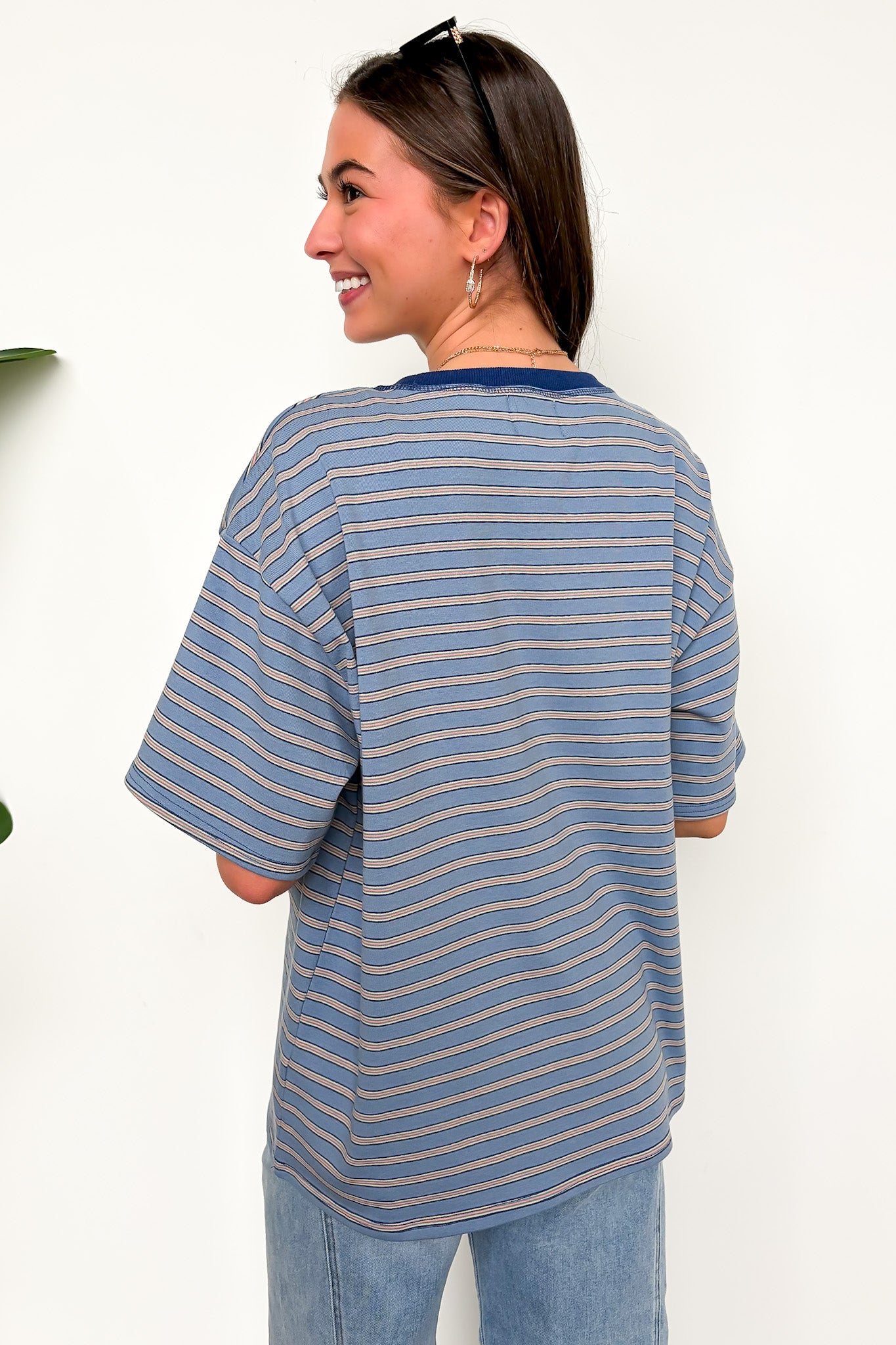 Stripe Bound Relaxed Fit Top - Madison and Mallory