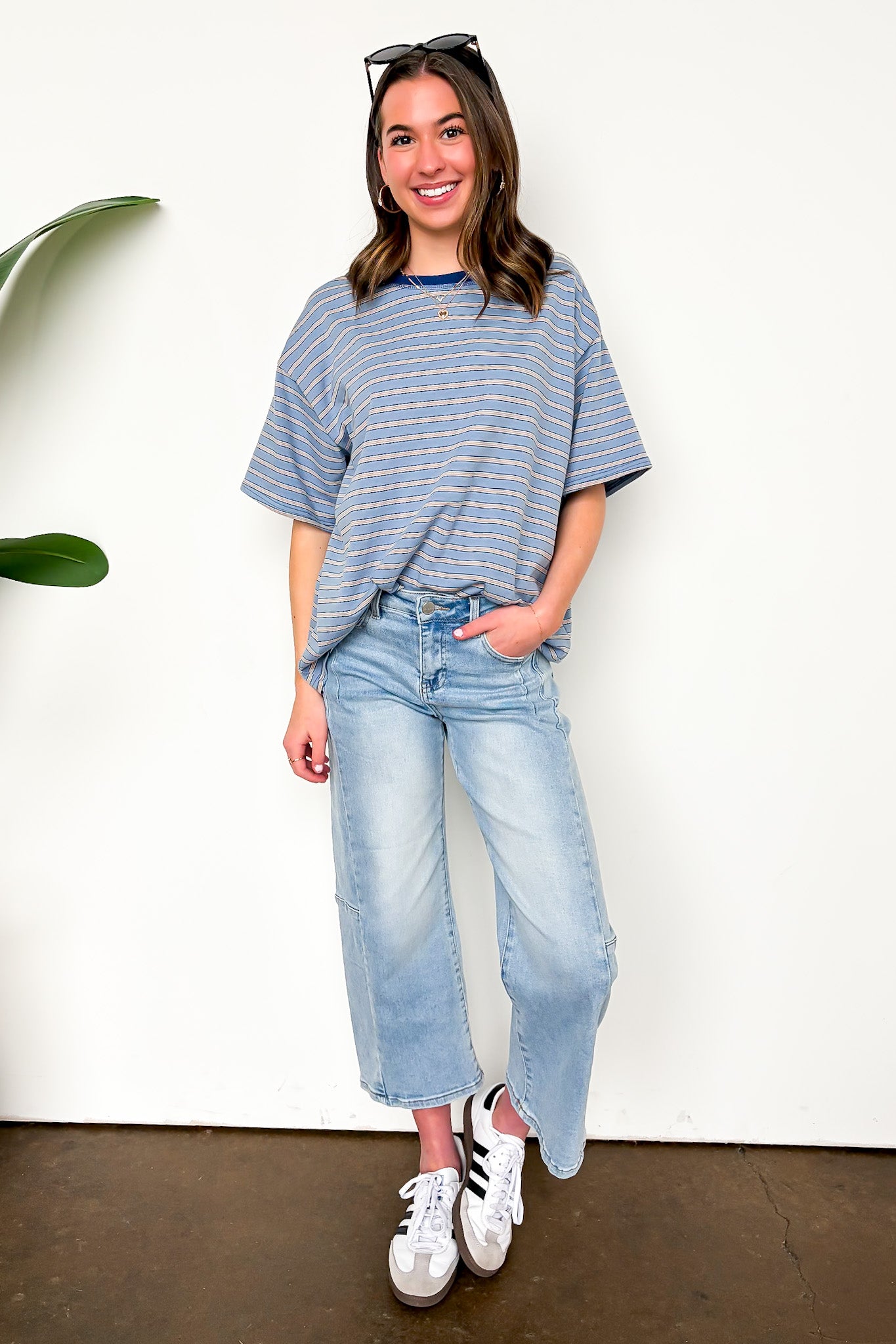 Stripe Bound Relaxed Fit Top - Madison and Mallory