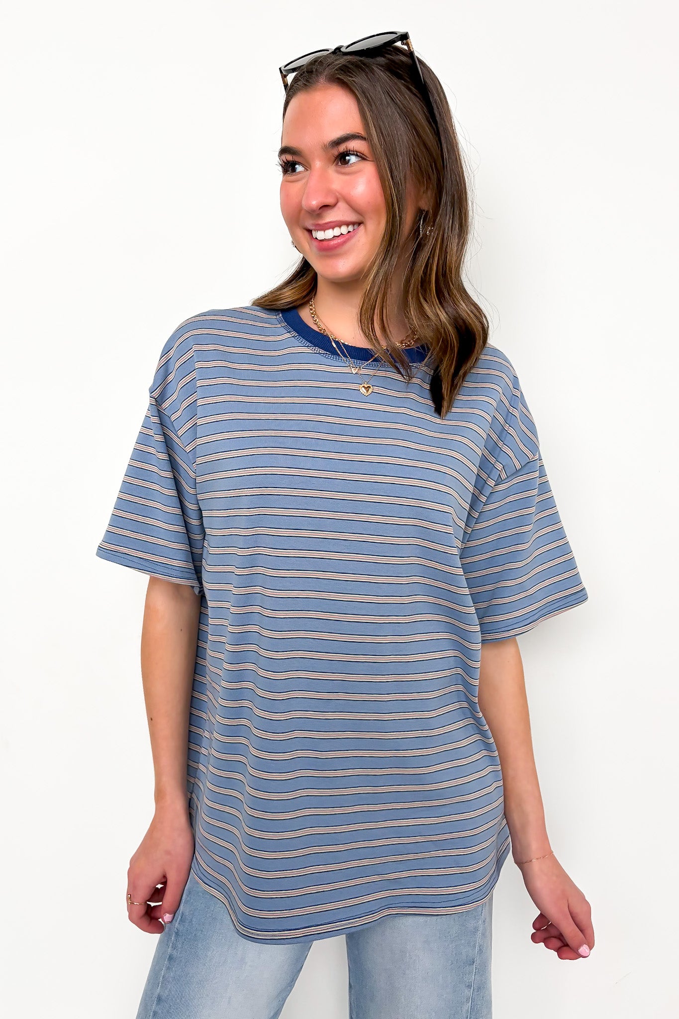 Stripe Bound Relaxed Fit Top - Madison and Mallory