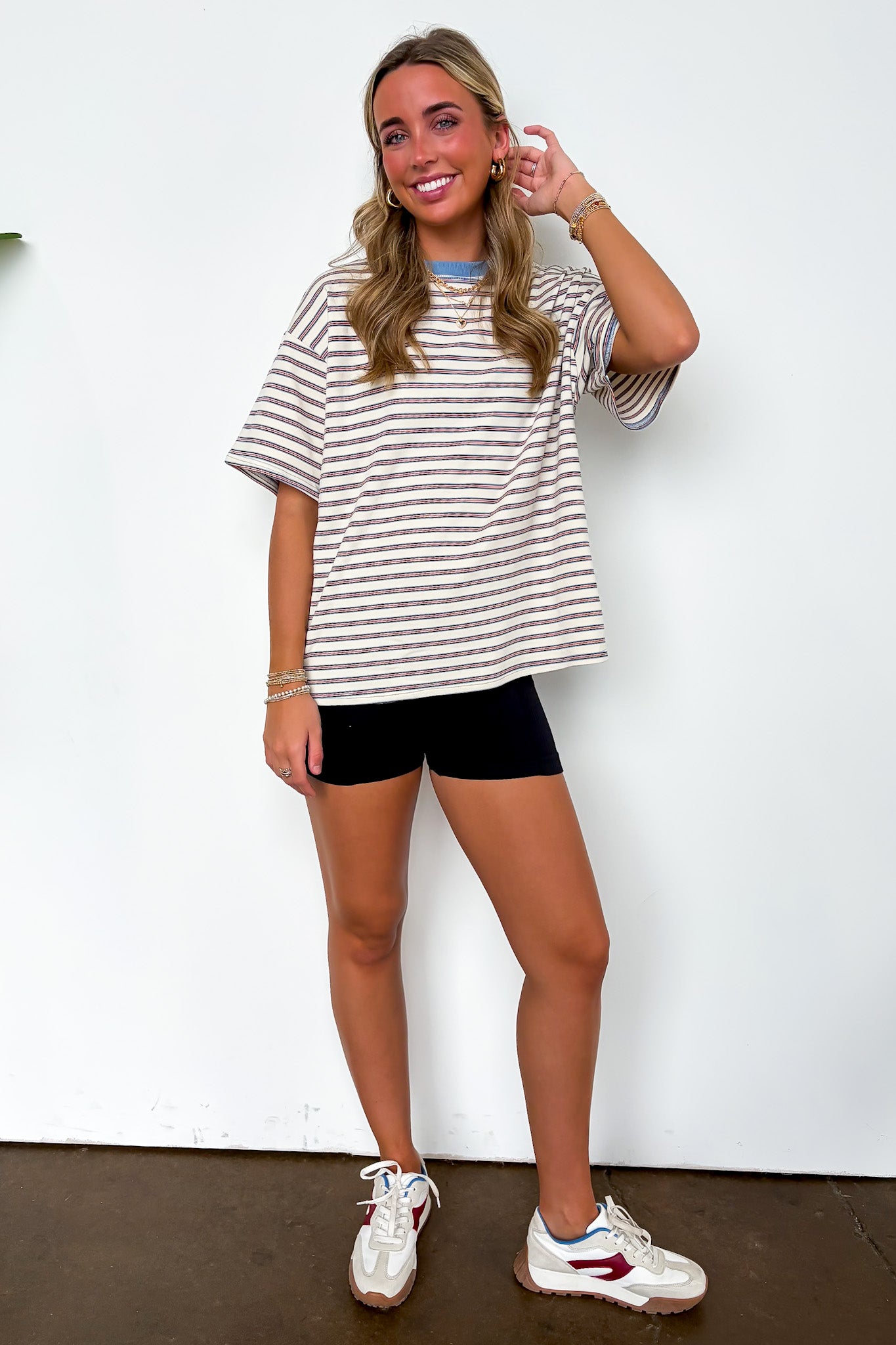 Stripe Bound Relaxed Fit Top - Madison and Mallory