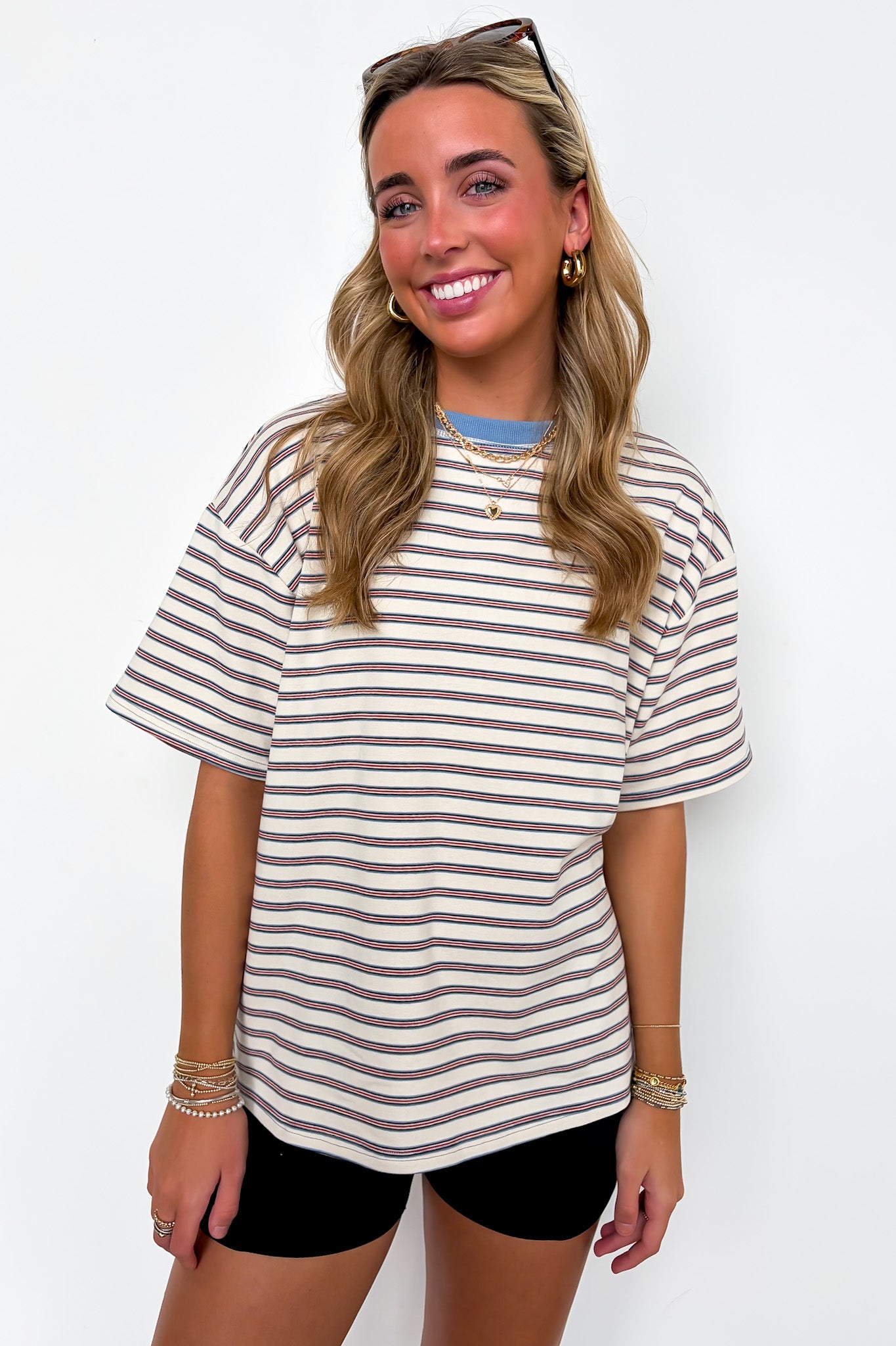 Stripe Bound Relaxed Fit Top - Madison and Mallory