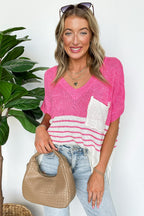 Stripe Story Color Block Sweater Top - FINAL SALE - Madison and Mallory