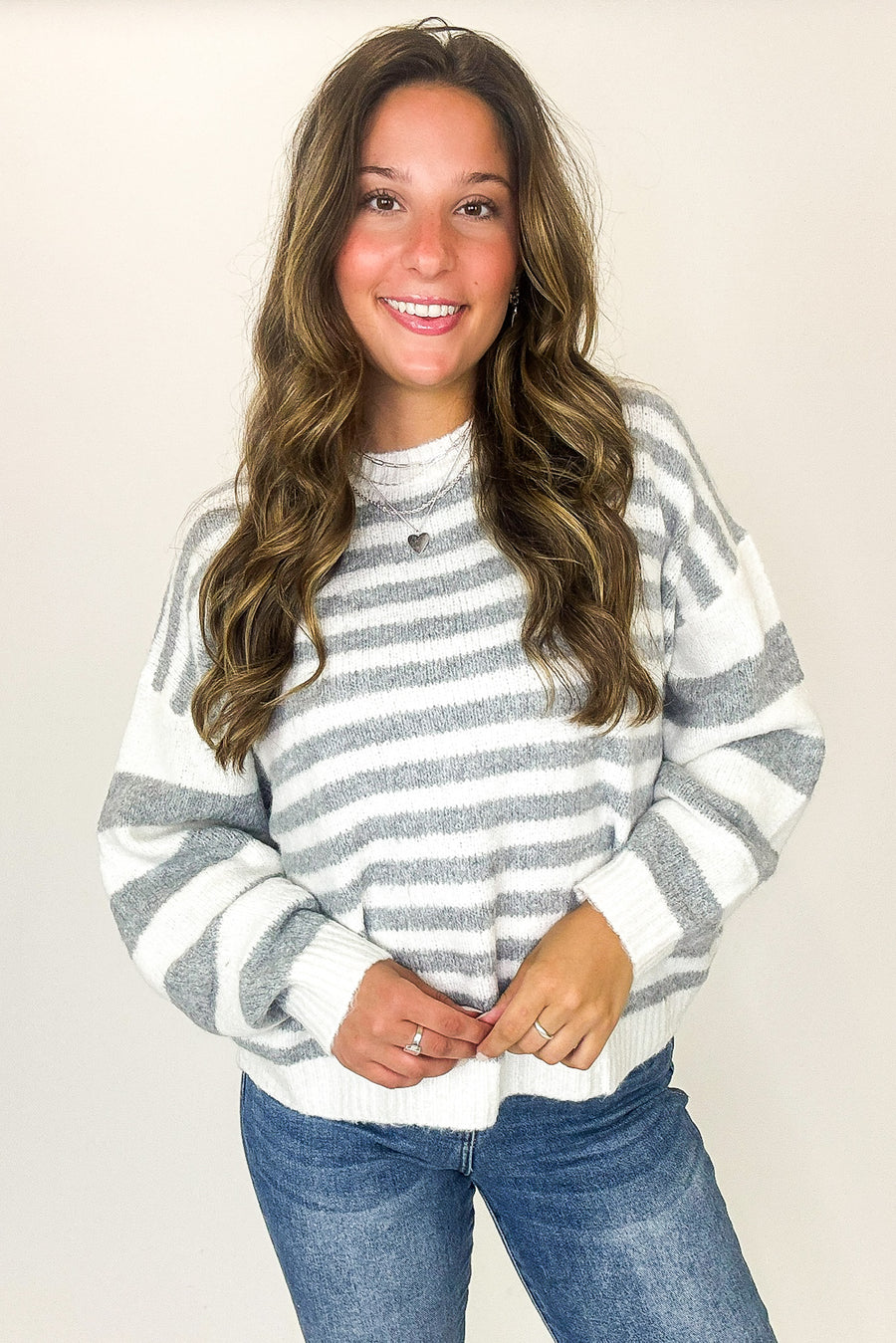 Striped Ease Mixed Stripe Comfy Sweater - Madison and Mallory