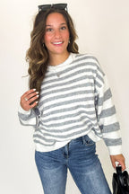 Striped Ease Mixed Stripe Comfy Sweater - FINAL SALE - Madison and Mallory