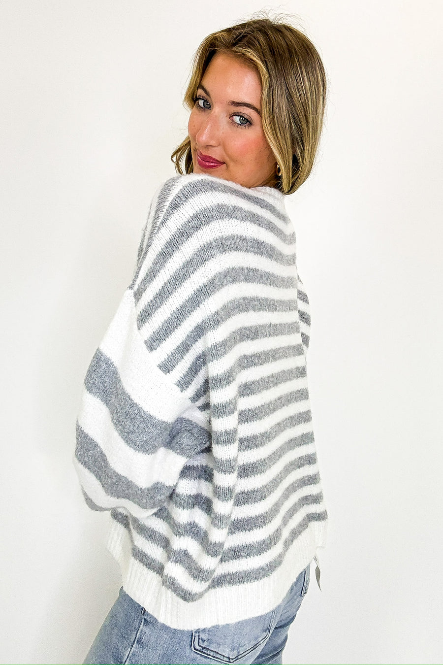 Striped Ease Mixed Stripe Comfy Sweater - Madison and Mallory