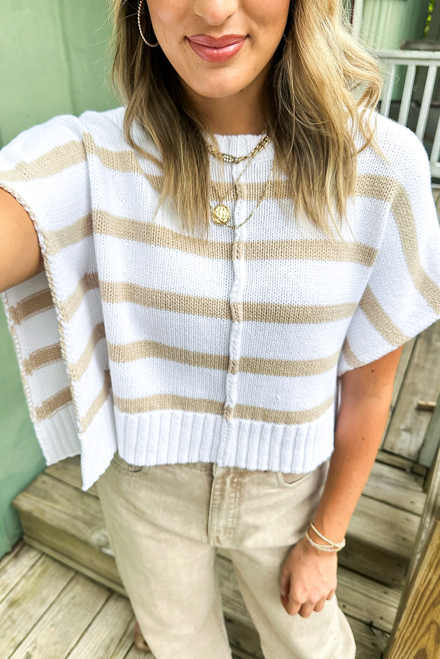 Striped Intentions Sweater Knit Vest Top - Madison and Mallory