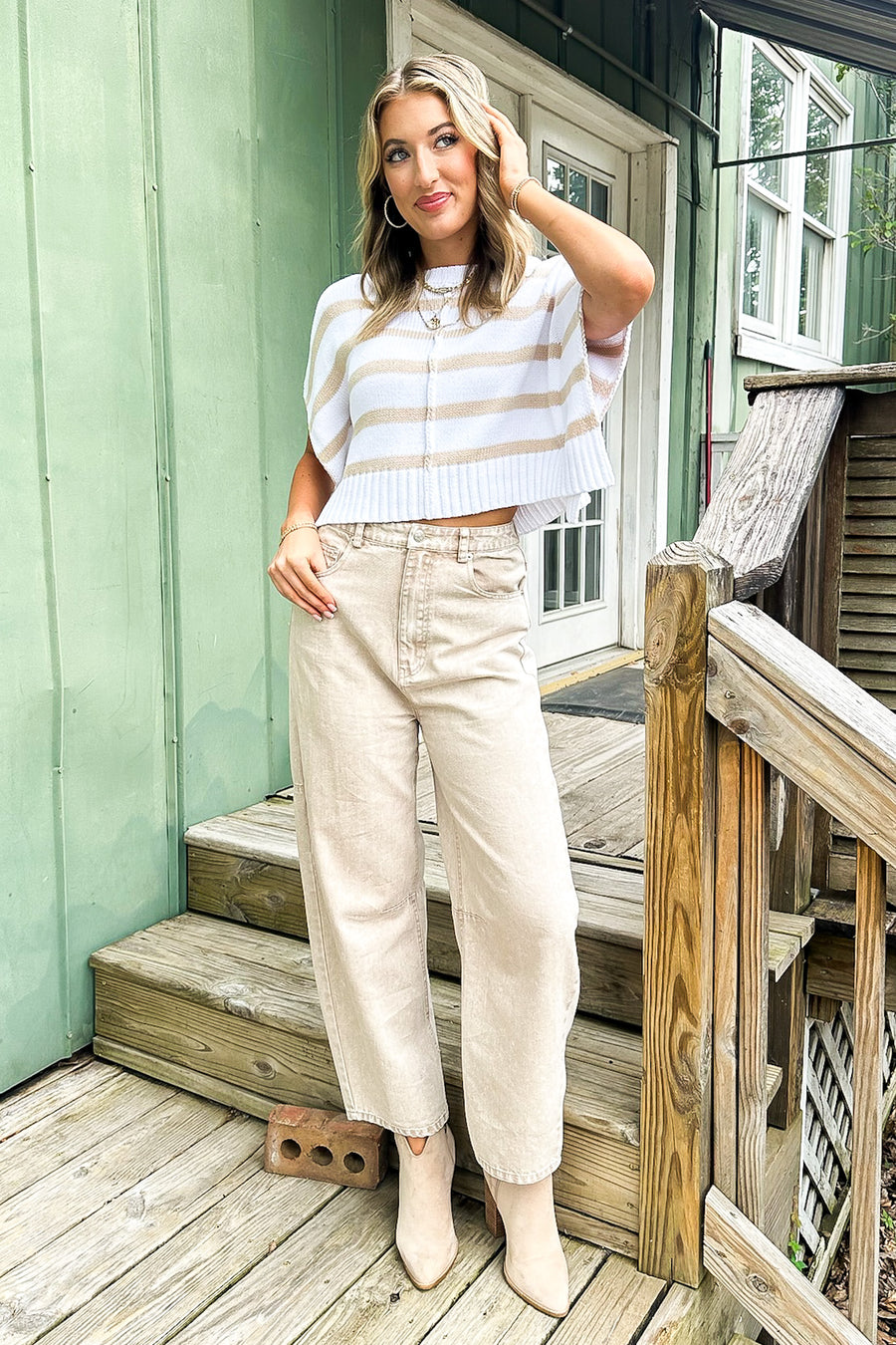 Striped Intentions Sweater Knit Vest Top - Madison and Mallory