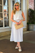 The Stripe Edit Smocked Maxi Skirt - Madison and Mallory