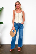 Structured Ease Zip Front Buckle Top - Madison and Mallory