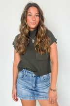 Studio Mock Neck Front Pocket Knit Top - FINAL SALE - Madison and Mallory