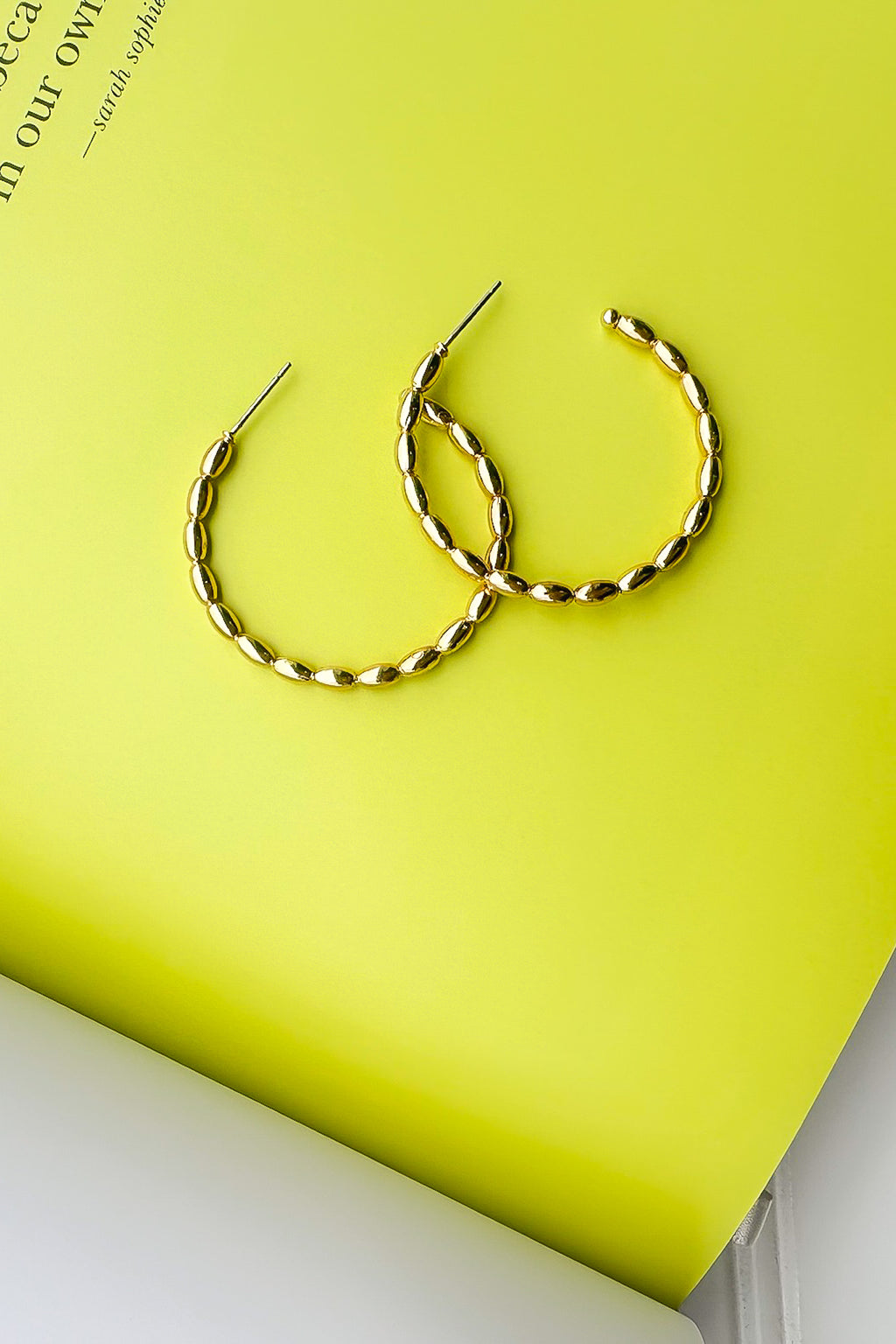 Gold Stun and Done Beaded Hoop Earrings - FINAL SALE - Madison and Mallory
