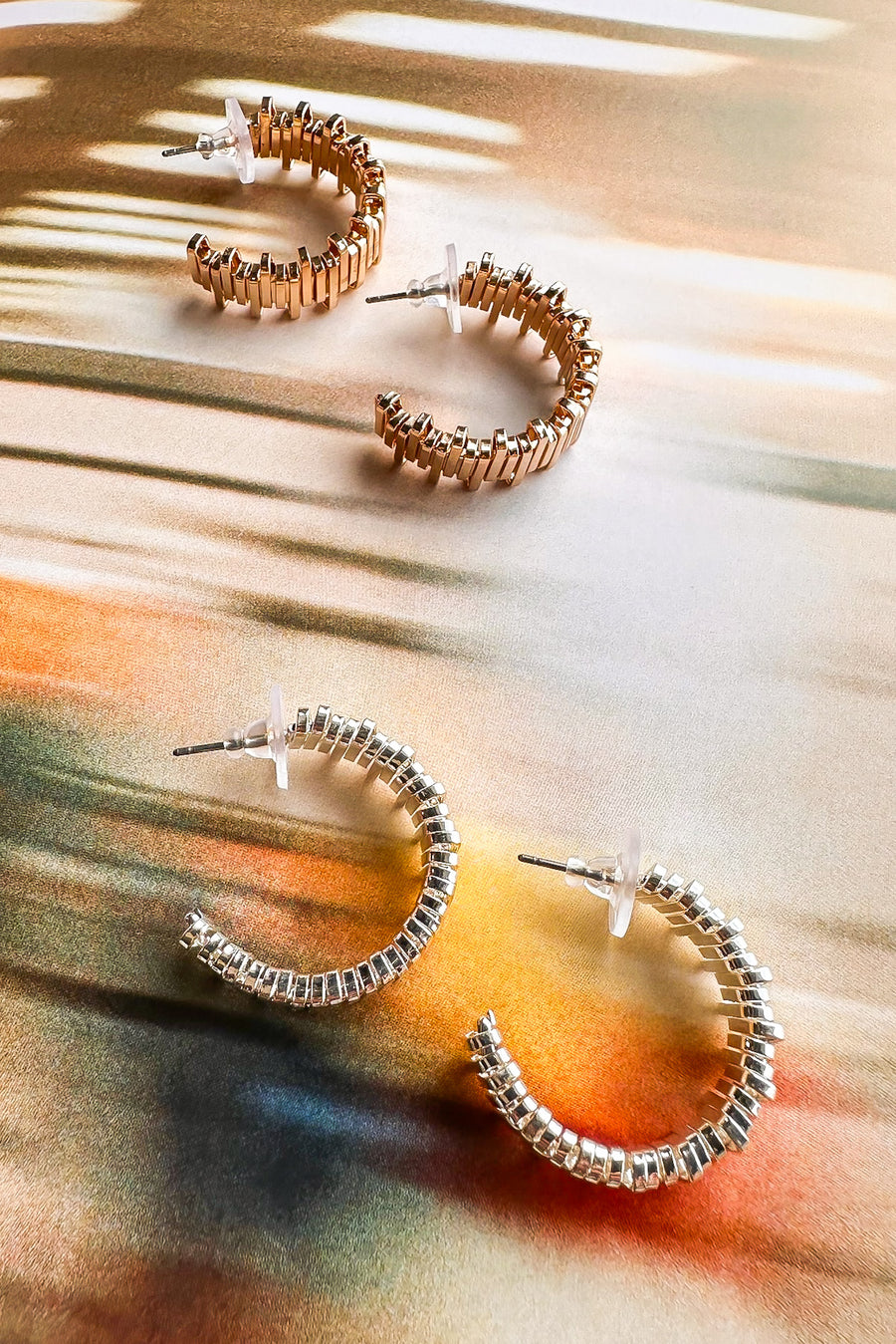 Stylish Link Open Back Hoop Earrings - Madison and Mallory
