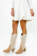 Suede Shift Three Tone Faux Suede Boots - Madison and Mallory