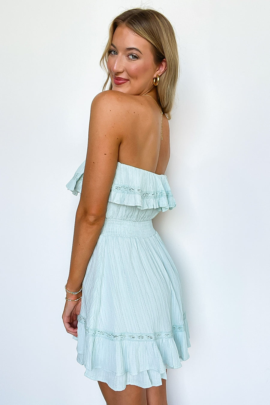 Sugar Coast Flounce Ruffle Lace Trim Romper - Madison and Mallory