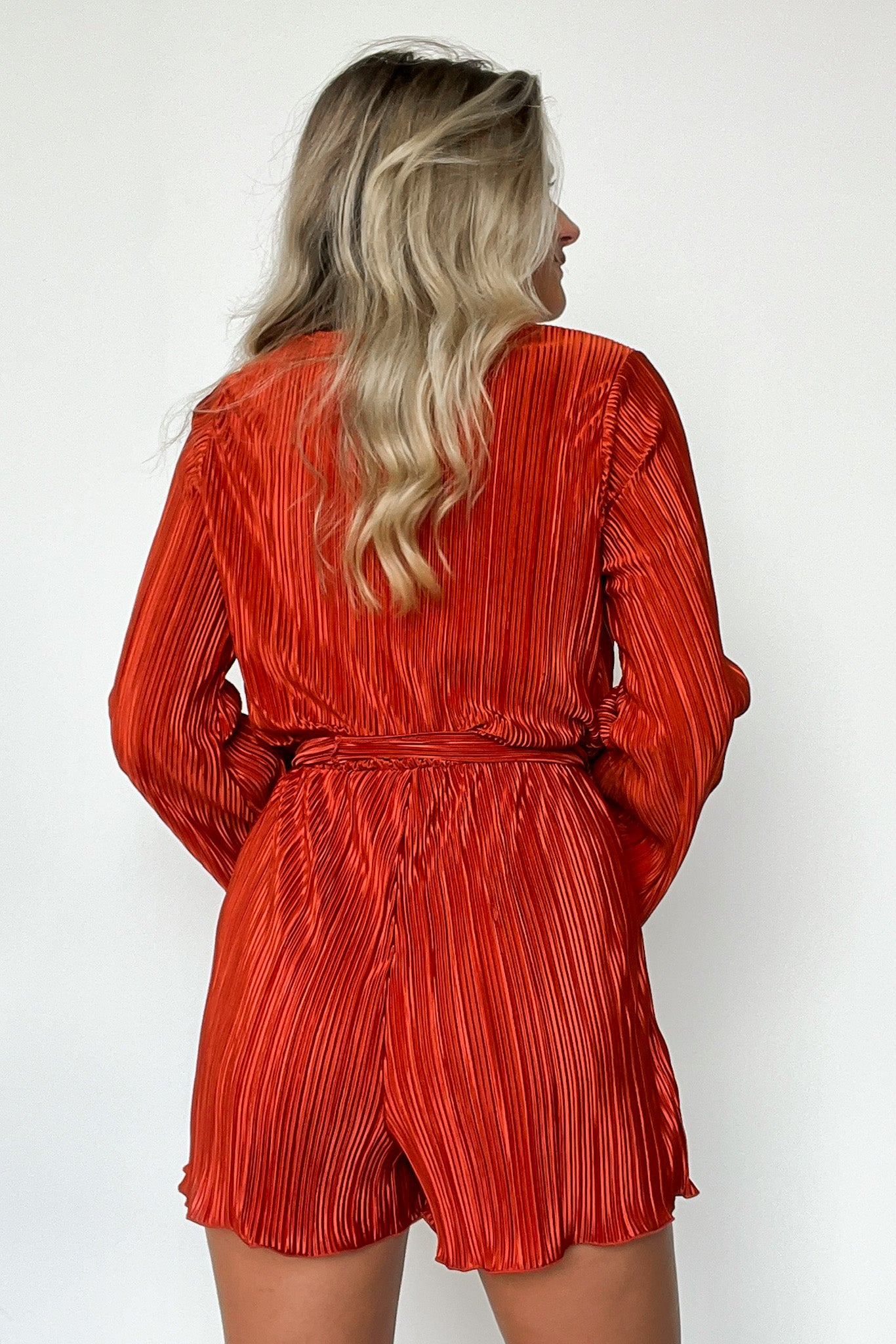  Sultry Beauty Pleated Satin Romper - FINAL SALE - Madison and Mallory