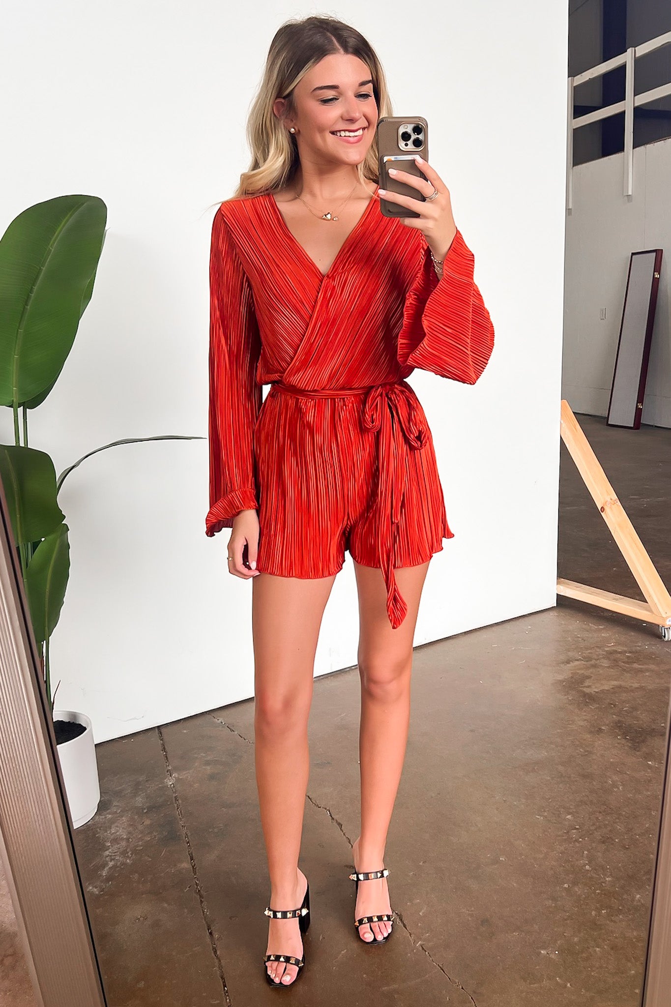  Sultry Beauty Pleated Satin Romper - Madison and Mallory
