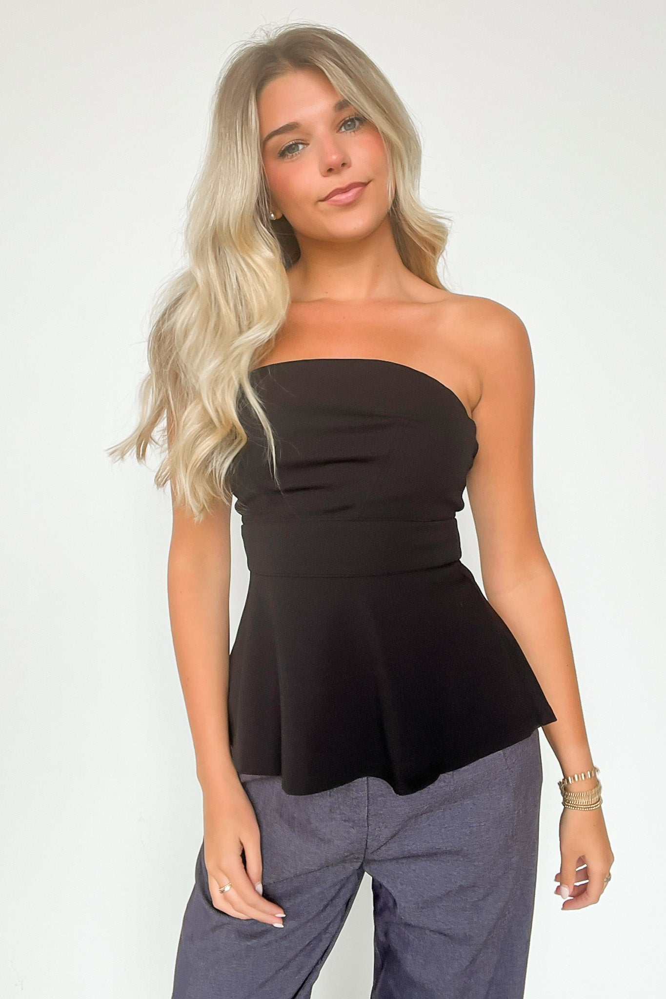 S / Black Sultry Simplicity Fit and Flare Tube Top - FINAL SALE - Madison and Mallory