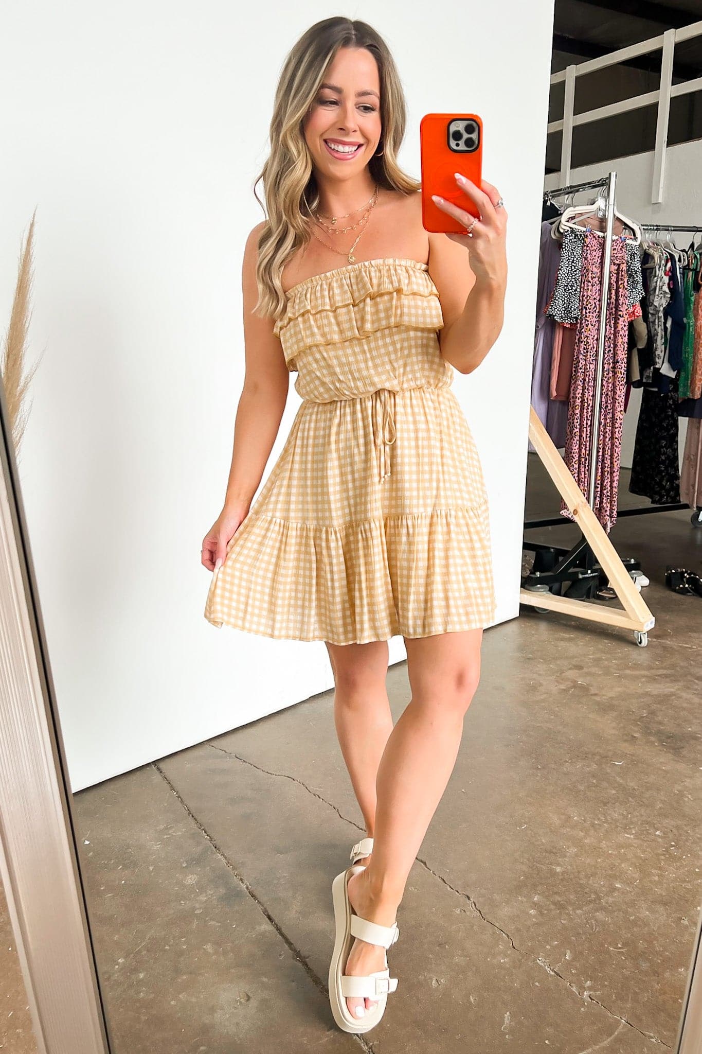  Summer Daze Gingham Print Flounce Dress - FINAL SALE - Madison and Mallory