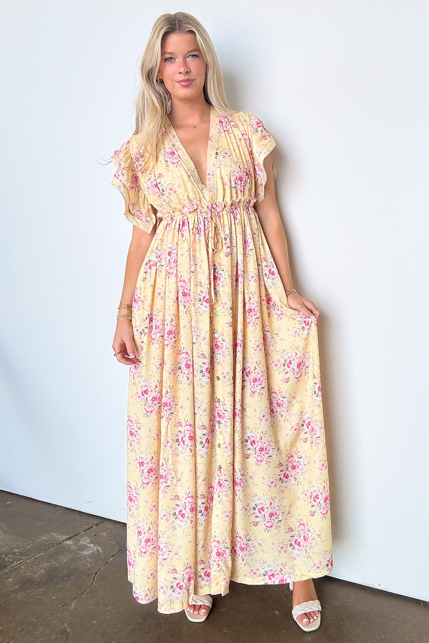  Summer Sensation Floral Tie Back Maxi Dress - Madison and Mallory