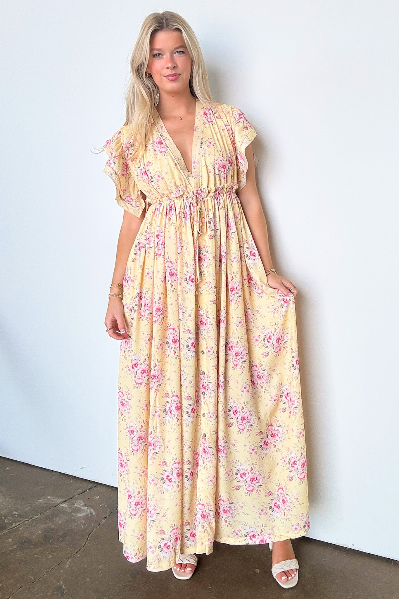  Summer Sensation Floral Tie Back Maxi Dress - FINAL SALE - Madison and Mallory