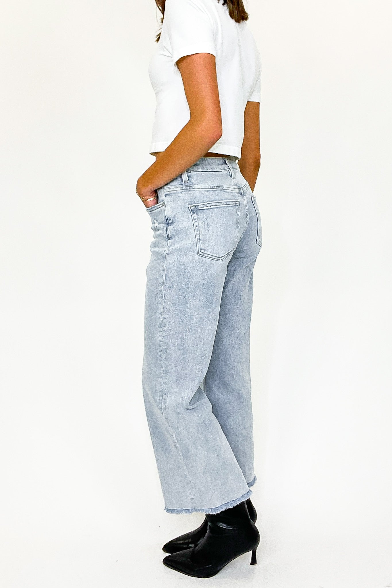 Summit High Rise Ankle Wide Leg Jeans - FINAL SALE - Madison and Mallory