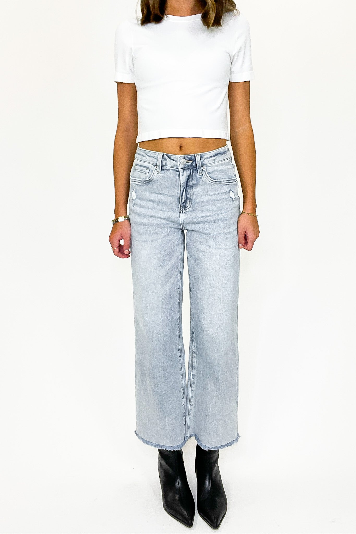 Summit High Rise Ankle Wide Leg Jeans - FINAL SALE - Madison and Mallory